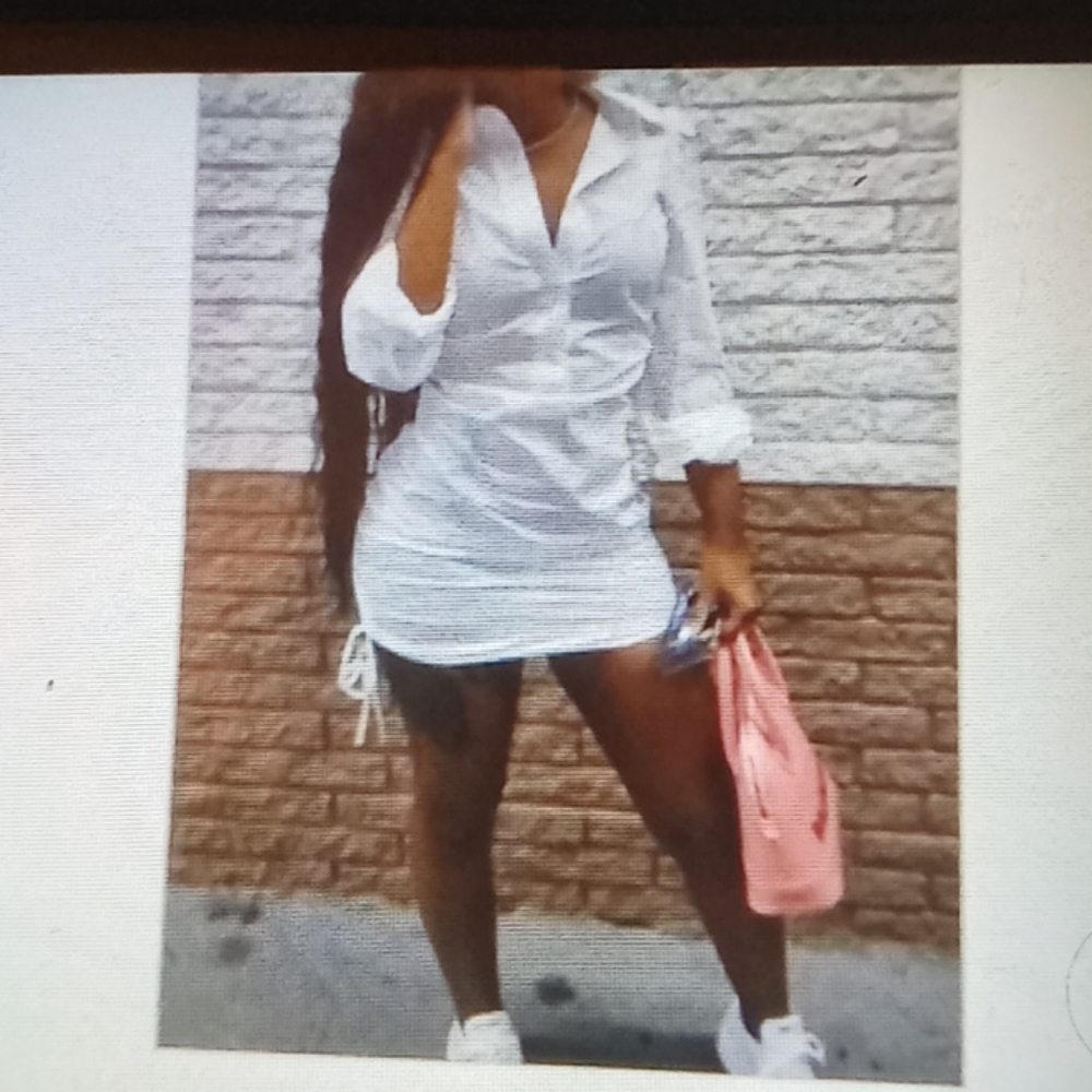 Collar white mini dress